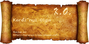 Kerényi Olga névjegykártya